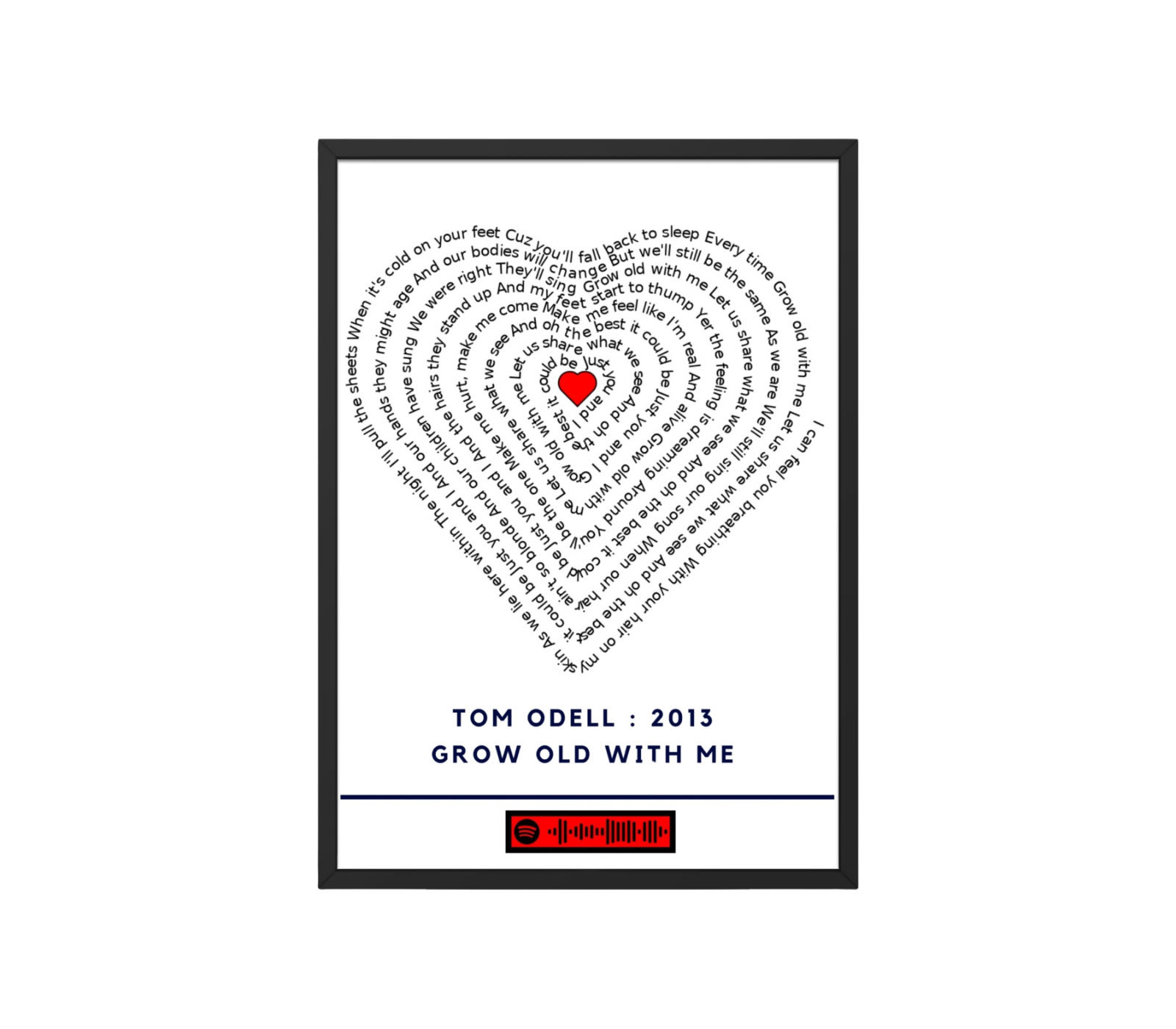 Portrait Framed Art Print Tom Odell - Grow Old with Me