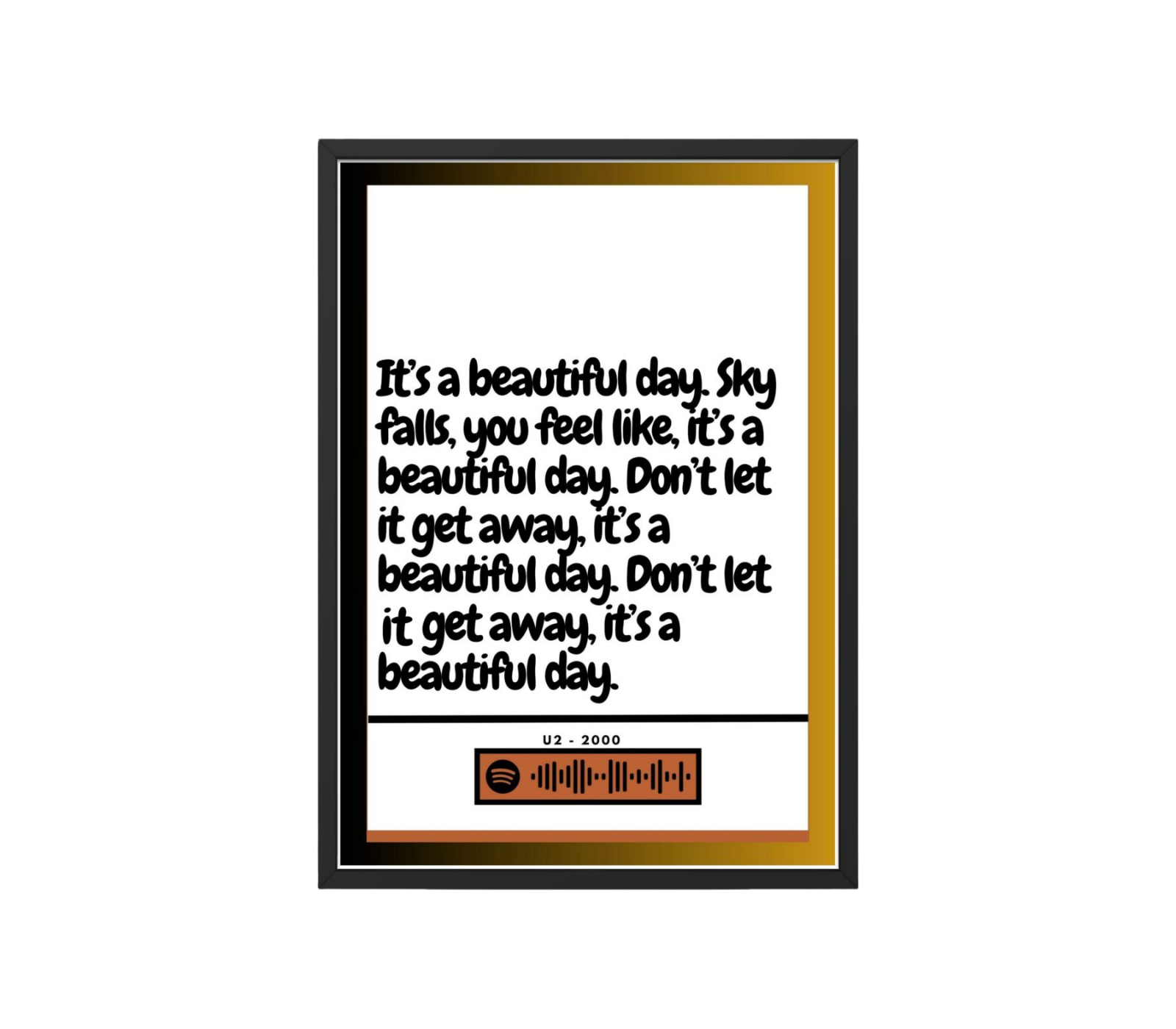 Portrait Framed Art Print U2 - Beautiful Day (2)